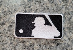 MLB Logo Patch. Black And White. Baseball. Embroidered. Iron On Backing. 3&Prime;x1.5&Prime;