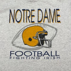 Vintage 90s Notre Dame Fighting Irish Shirt XL 24×27 Heathered Gray