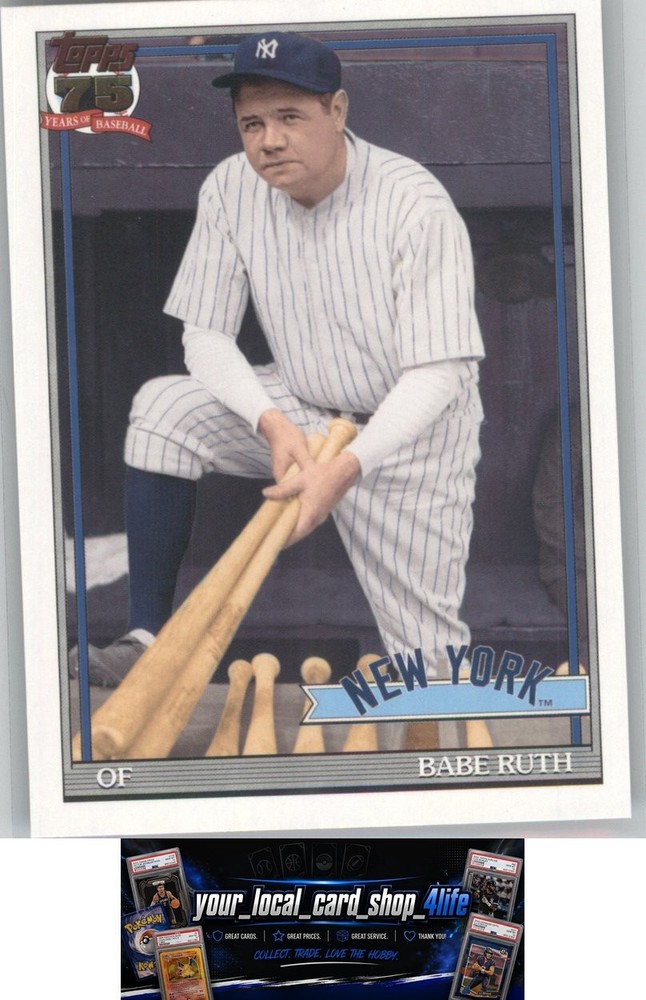 2026 Topps 75 Years of Baseball 1991 Topps 75th Anniversary #91B2-50 BABE RUTH Y