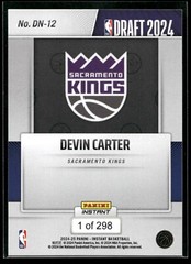 2024-25 Panini Instant Devin Carter ROOKIE CARD DRAFT NIGHT SP Kings #DN-12 RC