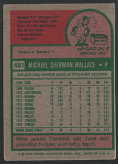 1975 Topps Mini #401 – Mike Wallace – New York Yankees 75-352