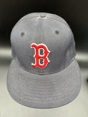 Boston Red Sox Gray/Blue Denim Snapback Hat Red B Logo MLB New Era Vtg