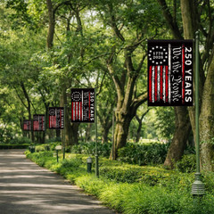 250th Anniversary Garden Flag, 250 USA Flag 12×18 inches, Black
