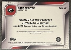 Nate Frazier 2025 Bowman Chrome 1st Gold Refractor ON CARD Auto /50 RC GA RB