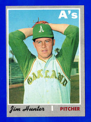 1970 TOPPS #565 JIM CATFISH HUNTER OAKLAND A&rsquo;S ATHLETICS CARD — EX MINT