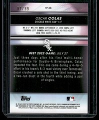 2022 Bowman&rsquo;s Best #TP-28 Oscar Colas Green Mini-Diamond Refractor #/99