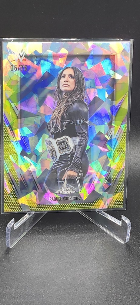 Raquel Rodriguez 2026 Topps Chrome WWE Sapphire #84 Yellow Refractor /75