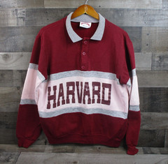 Vintage Harvard Sweatshirt Mens Large Red Gray NCAA College Nutmeg Mills 90s