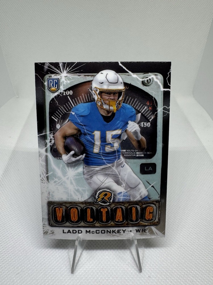 Ladd McConkey 2025 Topps Resurgence Voltage V-12 Rookie Card Chargers RC
