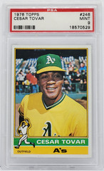 1976 Topps #246 Cesar Tovar Card – Graded PSA 9 Mint, Oakland A&rsquo;s