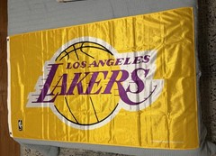 Los Angeles Lakers 3 ft x 5 ft Flag Yellow Purple & Gold NBA Great Condition