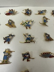 Vintage 1980 Lake Placid Olympic Mascot Roni Raccoon Pins Collection Lot Of 21