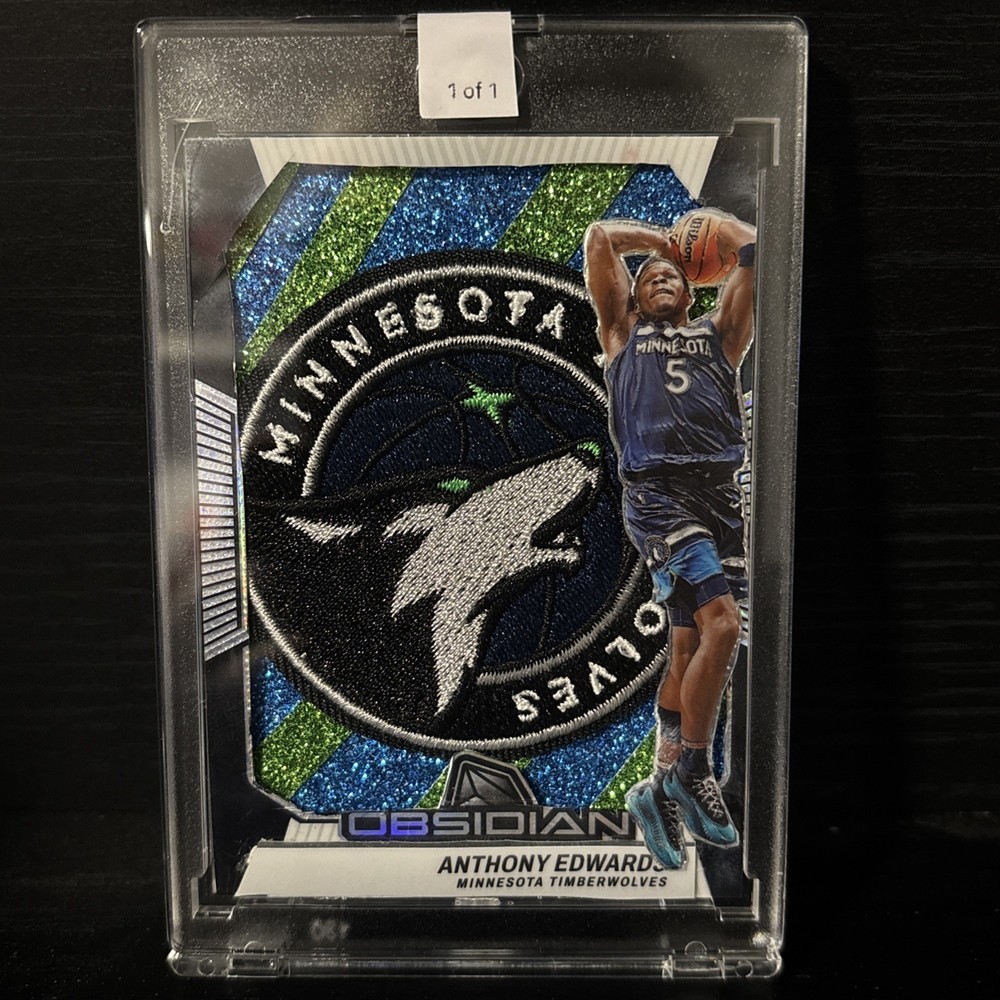 1/1 CUSTOM handmade Anthony Edwards Timberwolves Patch Card Custom