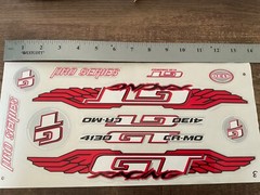 GT Racing Pro Series Stickers Decals (White, Red, Black, Silver)- Die Cut