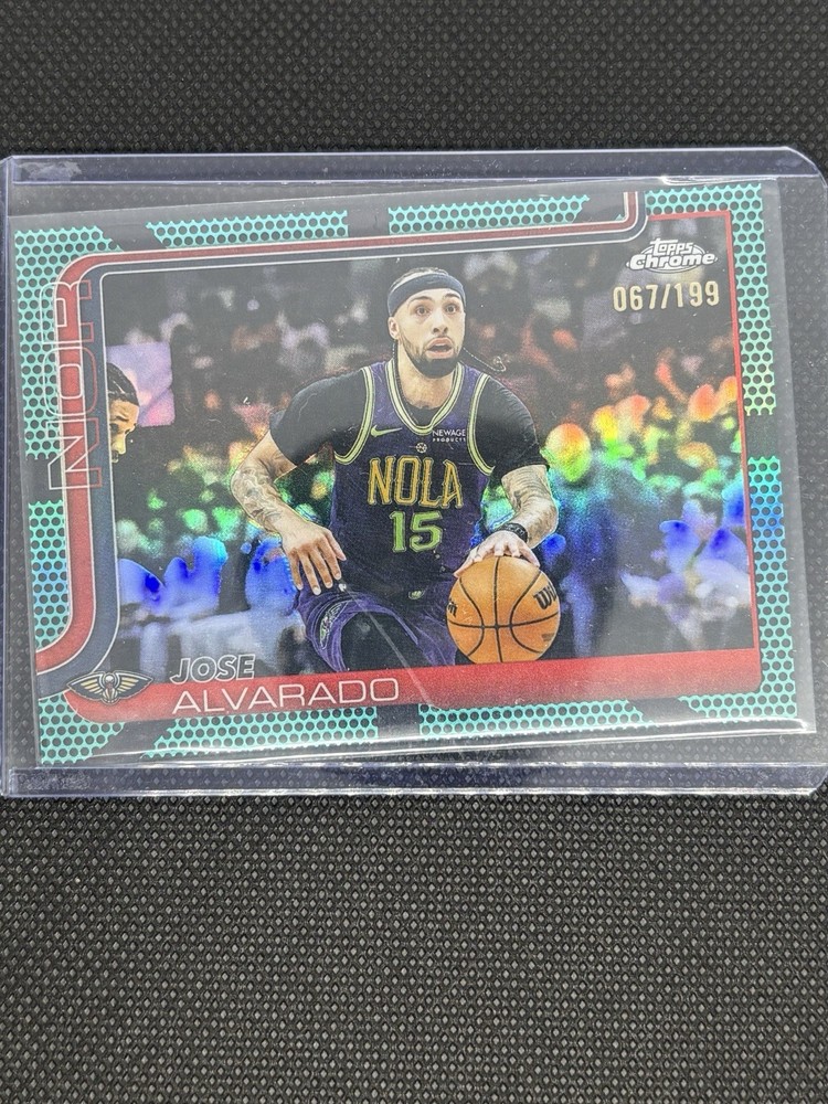 Topps 2025-26 Chrome Serial Numbered Parallel Jose Alvarado #144 Pelicans