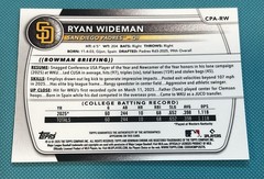 2025 1st Bowman Draft Chrome Ryan Wideman Auto RC Padres