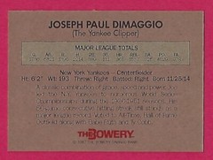 1987 The Bowery Bank – Joe DiMaggio – New York Yankees
