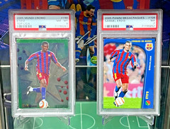 2 PSA Lot Samuel Eto&rsquo;o 2005-06 Mundi Cromo Top Liga + 2005 Panini Megacraques