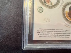 2009-10 Playoff National Treasures Larry Bird Magic Dr. J Auto /5 BGS 9.5 POP 1