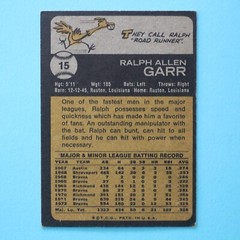 1973 Topps Baseball #15 Ralph Garr – Excellent to Very Good Condition
