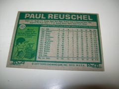 1977 TOPPS RC PAUL REUSCHEL AUTOGRAPH SIGNED AUTO #333 CHICAGO CUBS