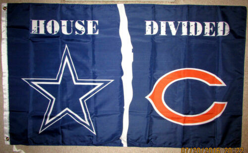 Dallas Cowboys vs Chicago Bears House Divided Flag 3×5 FT Football Flag