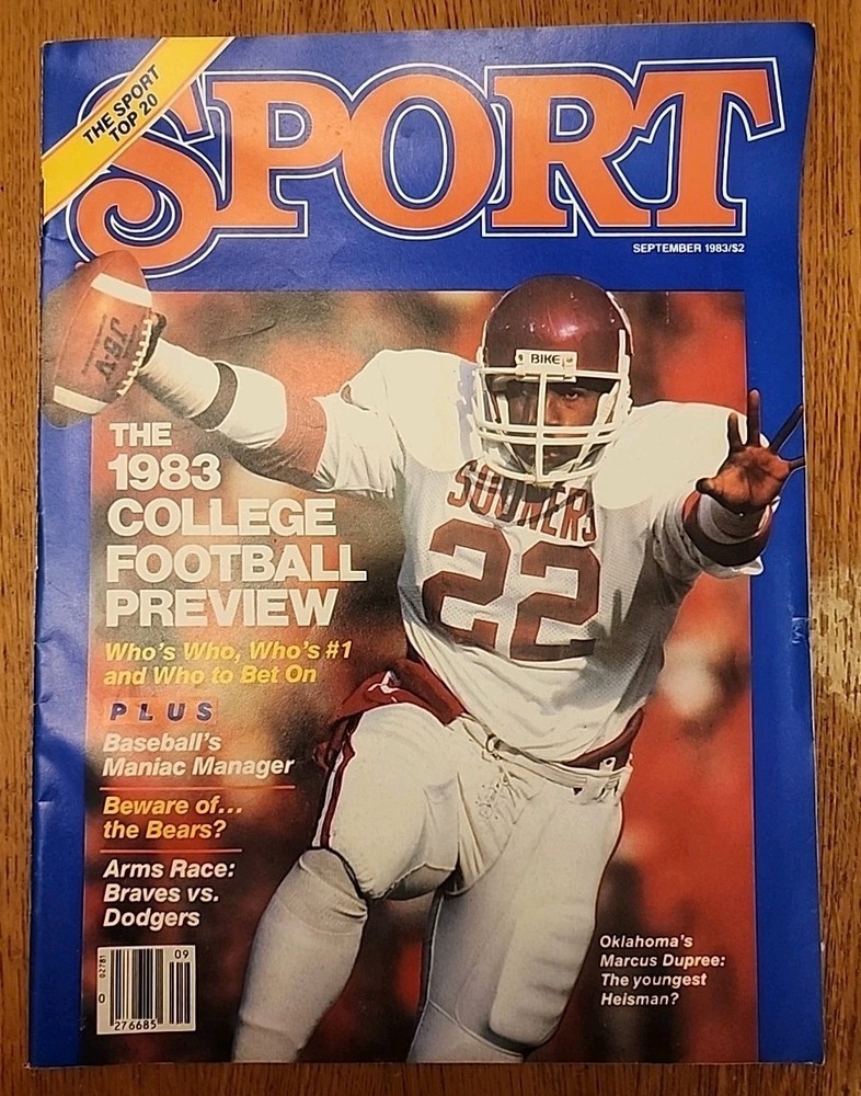 Sport Magazine Sept 1983 Marcus Dupree Oklahoma Sooners Vintage Issue b29:27