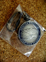 Denver Broncos Mile High Stadium key ring with carabiner metal AIBM