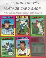 1975 TOPPS BASEBALL 501 TO 659 / SEE DROP DOWN MENU FOR CARD YOU WILL RECEIVE.