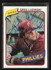 1980 Topps Burger King Phillies #11 Greg Luzinski – Auto – On Card – TTM