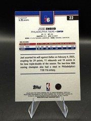 Joel Embiid 2025-26 Topps NBA Season Tip-Off Foil Parallel 76ers #22