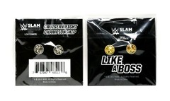 Set of 2 WWE Cruiserweight & NXT Like A Boss Pins by Loot Crate Slam Crate NEW