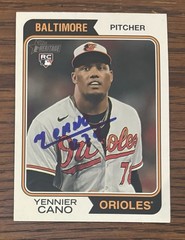Yennier Cano Signed 2023 Topps Heritage #527 Baltimore Orioles Rookie Card Auto