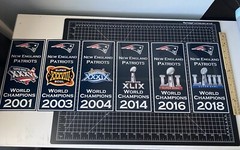3 sizes – New England Patriots 6 Super Bowl Champions Banner Decals Man Cave