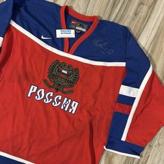 NWT VTG IIHF Team Russia Nike Team Gear Hockey Jersey Mens Size XL Red Blue 00&rsquo;s