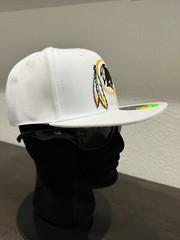 Retro Throwback Washington Redskins Logo White Flat Bill Snapback Cap Hat NEW