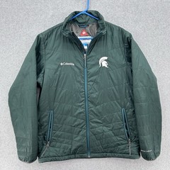 Columbia Michigan State Spartans Green Puffer Jacket Omni-Heat Technology Size M