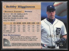 1998 Bowman&rsquo;s Best Bobby Higginson Refractor /400 Detroit Tigers #75