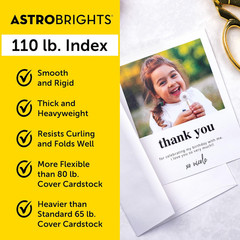 Premium White Cardstock 8.5×11 110 lb Index 94 Brightness Pack of 235 Sheets for