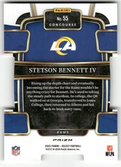 Stetson Bennett IV Rookie 2023 Panini Select #55 Red Yellow Prizms Die Cuts Rams