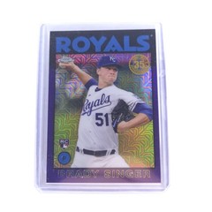 2021 Topps Chrome – 1986 Topps Baseball Brady Singer #86BC-3 Purple /75