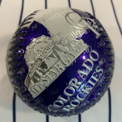 Colorado Rockies Multi Chrome Logo Fotoball 04 Team Store Souvenir Baseball Ball