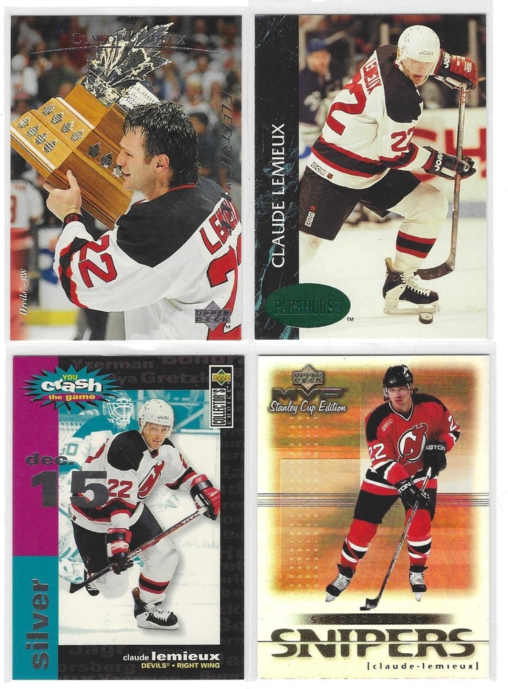 UPPER DECK – PARKHURST 4 CARD INSERT – PARALLEL LOT CLAUDE LEMIEUX N.J. DEVILS