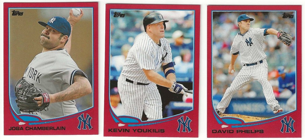 2013 Topps Update YANKEES insert TARGET RED BORDER Parallel LOT JOBA YOUKILIS +