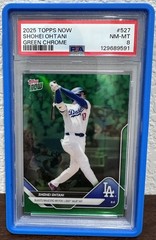 Topps 2025 Topps Now Shohei Ohtani Green Chrome PSA 8 Graded Numbered 44/99