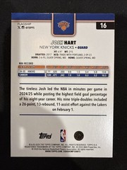 2025-26 Topps – Josh Hart #16 Blue Sandglitter