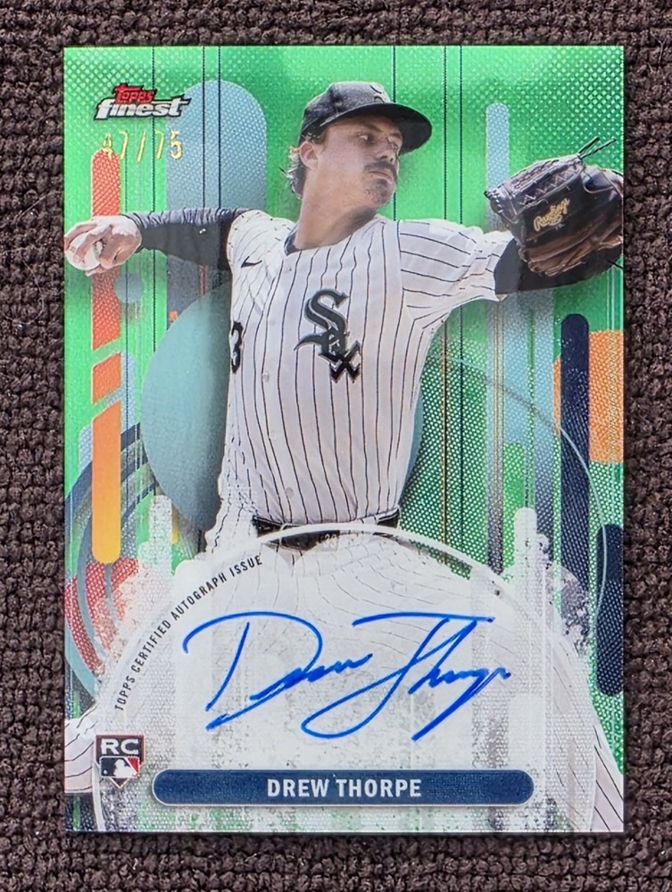 Drew Thorpe 2025 Topps Finest On Card Auto Green /75