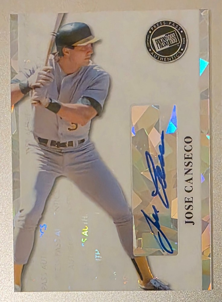 2024 Leaf Collective Jose Canseco Press Pass Authentics Silver Crystal Auto 3/3