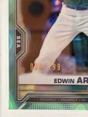 Edwin Arroyo &rsquo;21 Bowman Chrome Draft | #BDC-74 | Aqua Lava Ref | 50/199 | PSA 10