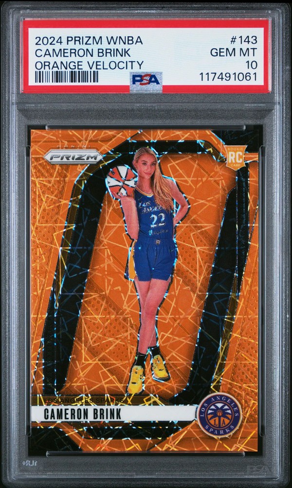 2024 Prizm WNBA Cameron Brink #143 Orange Velocity PSA 10